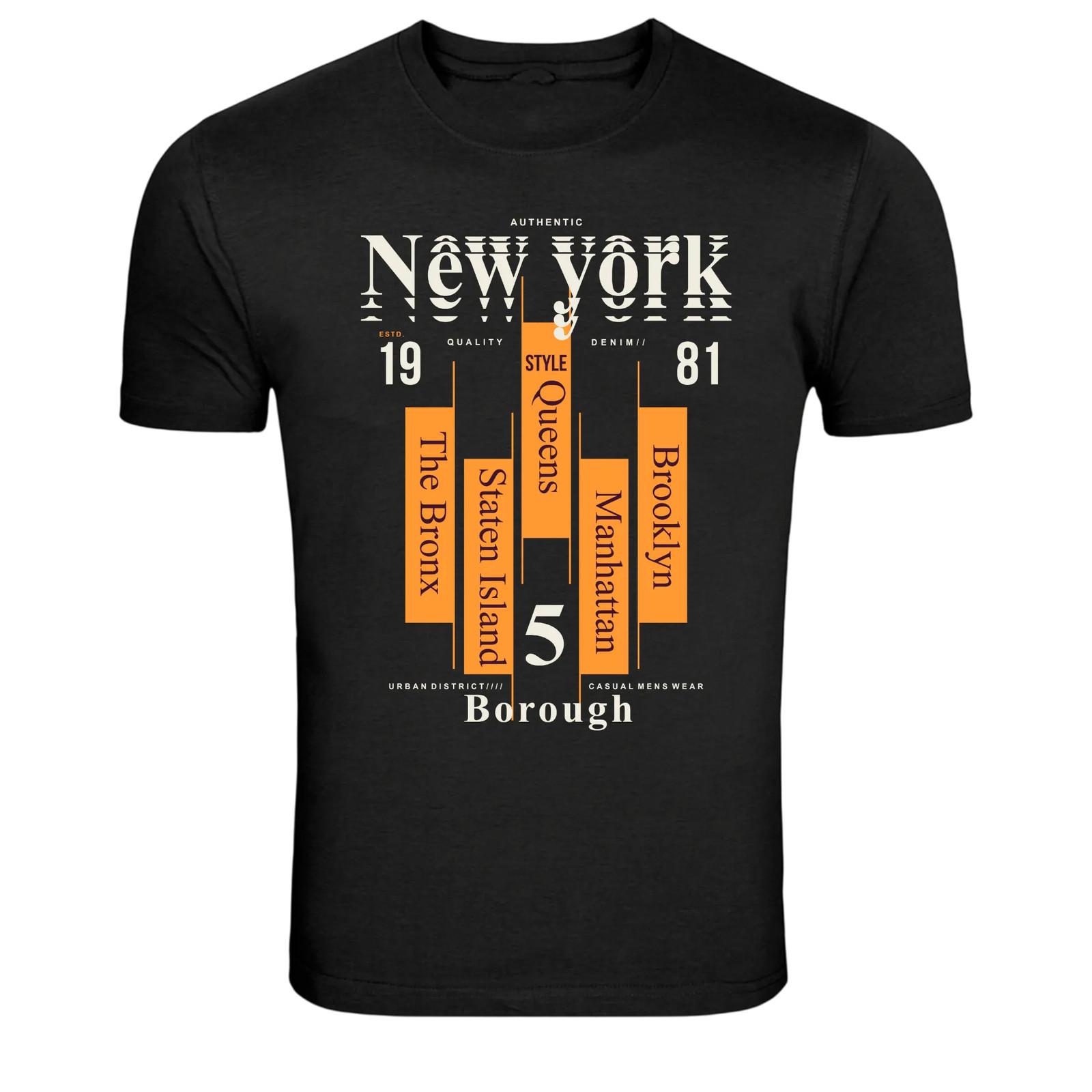 New York Borough Queens Brooklyn Manhattan Graphic T-Shirt XL