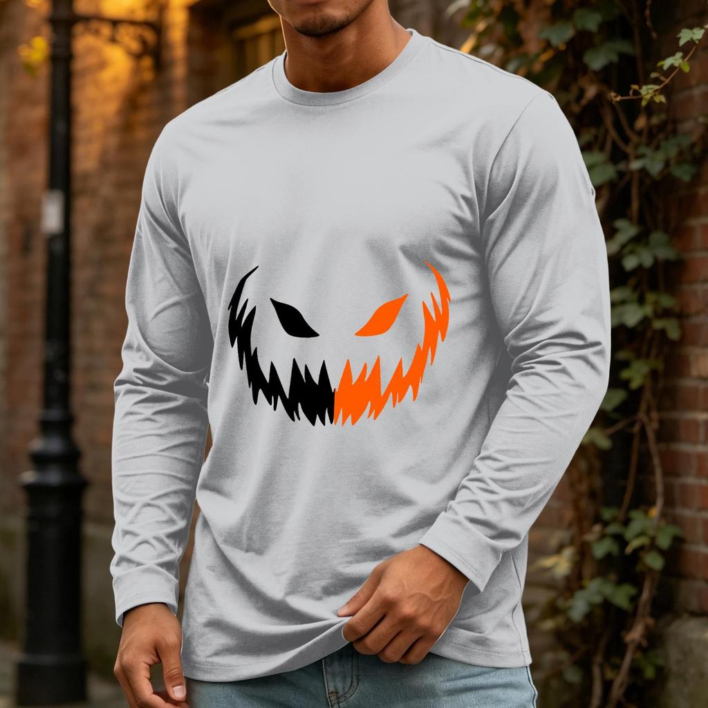 Men's Halloween Casual Long Sleeve Neck Shirt