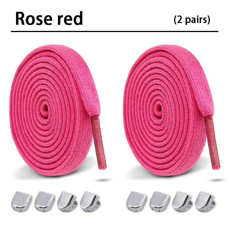2Pair Double-layer elastic 8mm Flat Shoelace Shoes Accessories No Tie Shoe laces Quality Elastic Laces Sneakers Tennis Shoelaces
