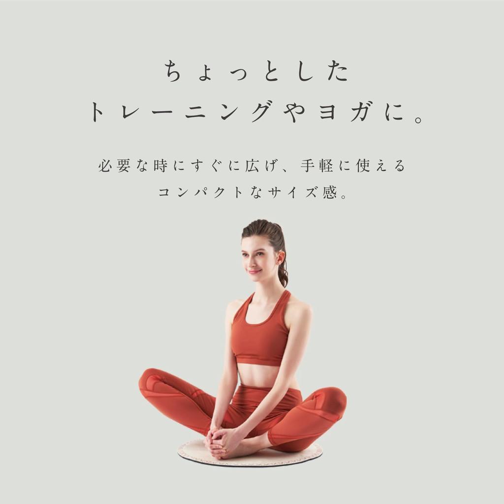 MIVIOS Training Yoga 60cm 6mm Circle for Strength and Powder Pink Mat, Mat, Diameter, Thick, Shape, Lightweight, Compact, Non-Slip, Portable, Round,