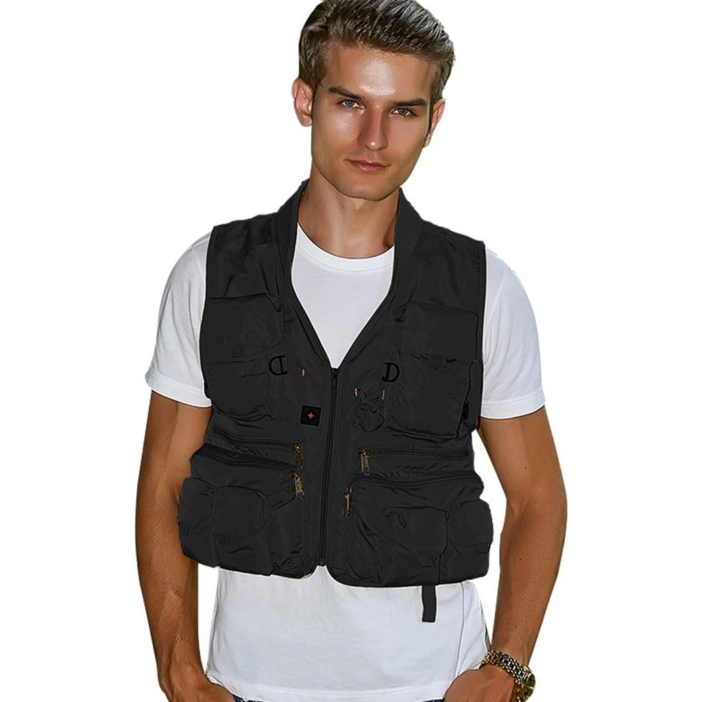 Multi-Pocket Fishing Vest Breathable Mesh Fishing Safety Life Jacket Multifunction Breathable Pocket