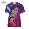 Japonské anime Jujutsu Kaisen 3D potisk tričko Harajuku pánské/dámské ležérní tričko s krátkým rukávem streetové cool