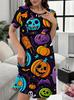 Fashion 3D Print Summer Dress Loose Casual Short Sleeve O-Neck Mini Dress