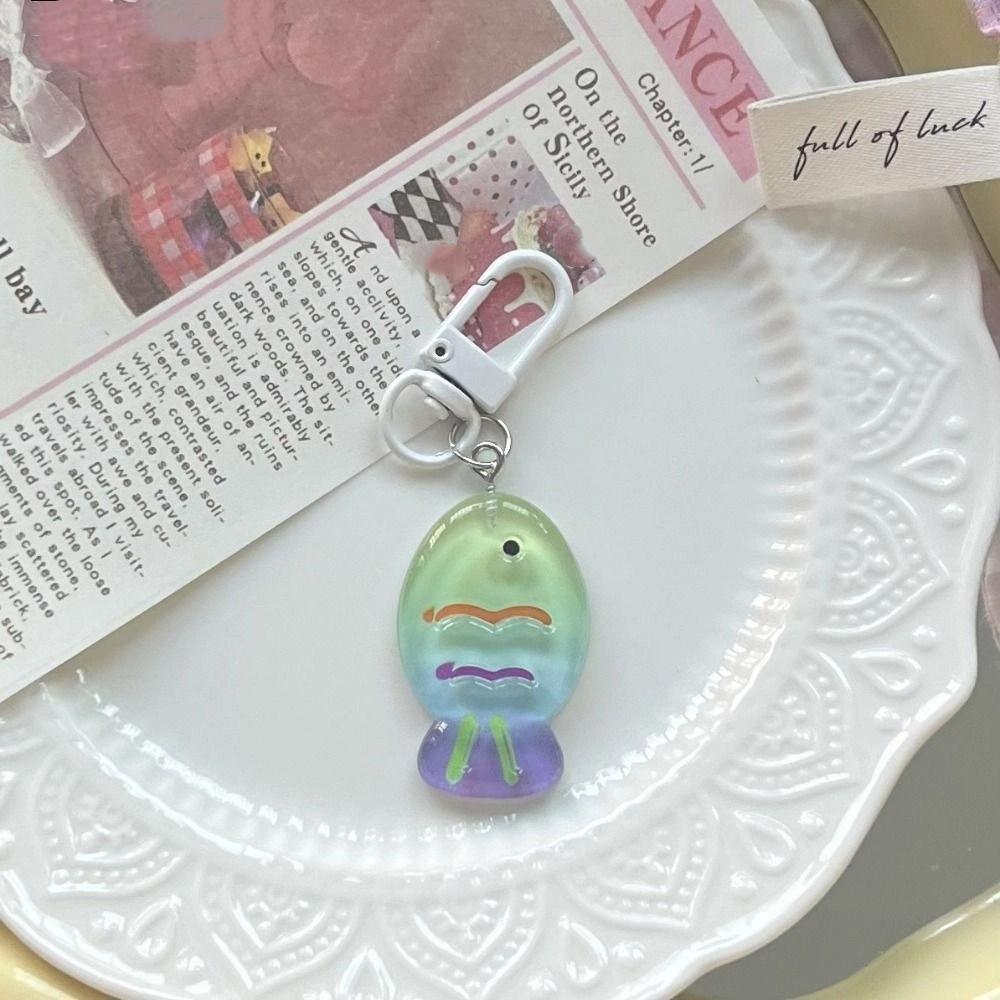 Resin Colorful Little Fish Keychain Korean Style Cute Bag Pendant Backpack Decor