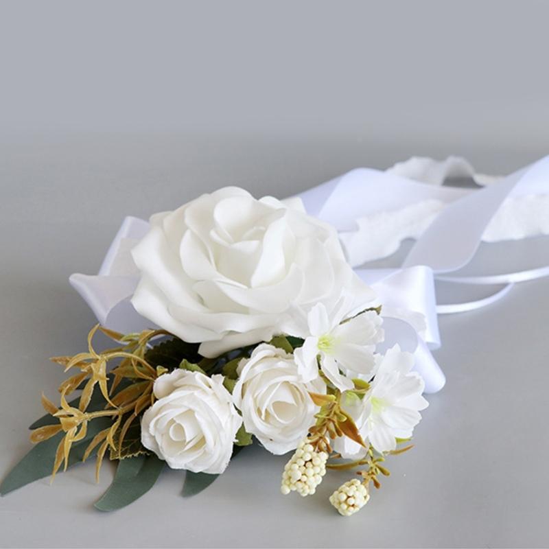 Set of 4 Luxurious Wedding Vehicle Embellishment Silk Flower Bouquets for Wedding Car Glasses and Handle Beautifications