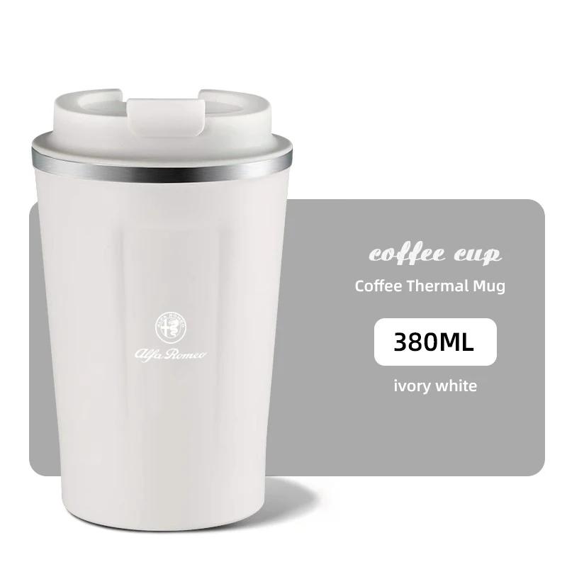 

Car Stickers For Alfa Romeo Car Coffee Cup 304 Stainless Steel Thermos cafe Mug Auto Interiors For Alfa Romeo 4C 159 166 Spider