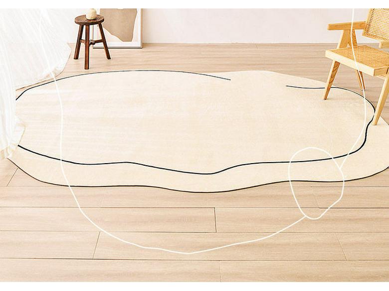 Irregular Shaped Wabi-Sabi Carpet: Thick Luxury Floor Mat for Living Room, Bedroom, Study, or Cloakroom