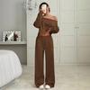 New Autumn and Winter Casual Loose Round-neck Long-sleeved Sweatshirt and Long Pants Set for Women