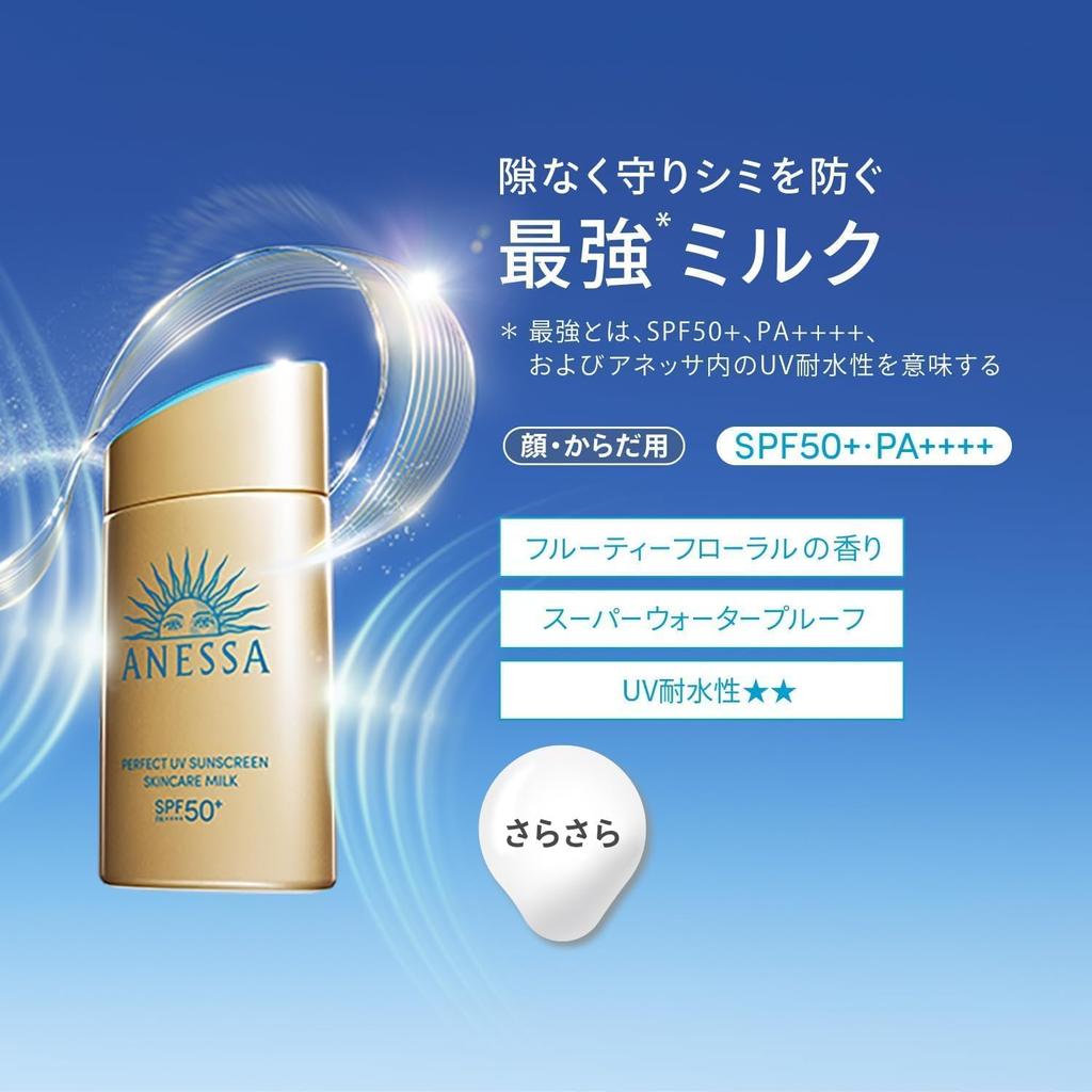 ANESSA Perfect UV Skin Care Milk Released March NA 20mL Sunscreen for Face and Waterproof Makeup Lightweight (Mini Size, 2013) SPF50+ PA++++ Body,