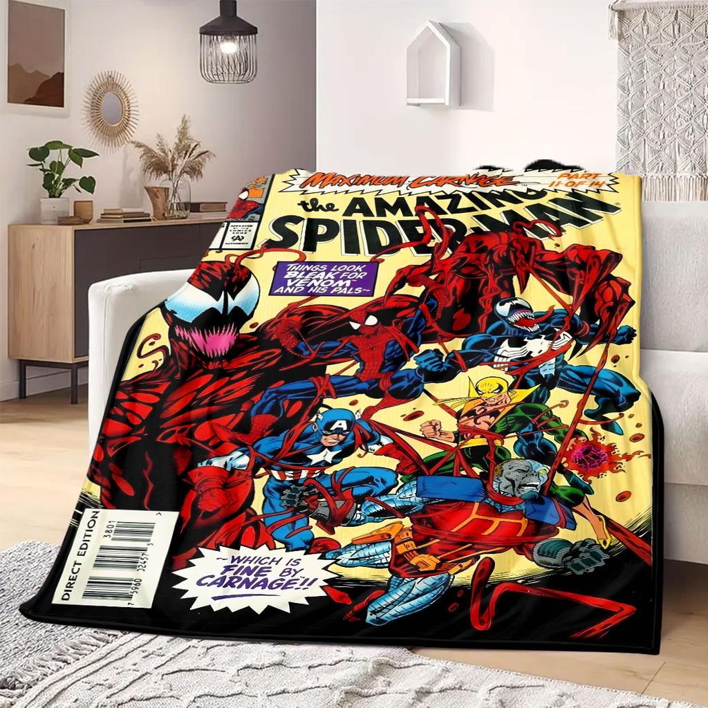 Marvel Cartoon Print for Bedrooms Sofas Beds Chairs Picnics Travel Flannel Blanket Home Decor Great Gift Various Sizes New