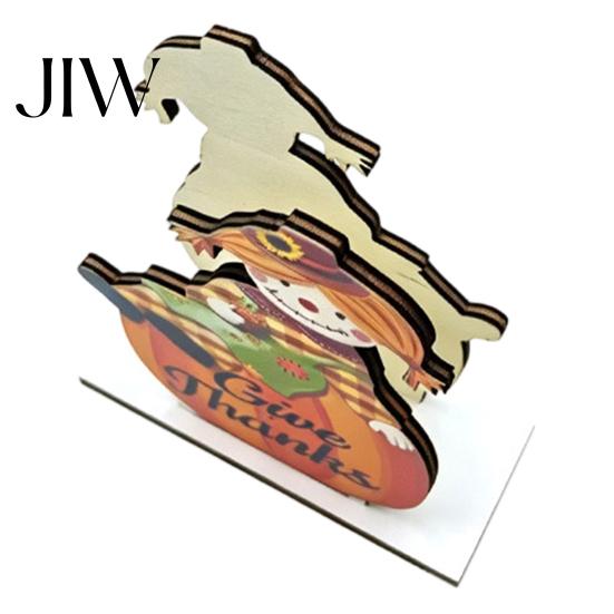 Fall Home Kitchen Accessories Thanksgiving Solid Wood Napkin Holder, Harvest Gnome Scarecrow Turkey Tissue Cute Pattern Table Ornament Dispenser,