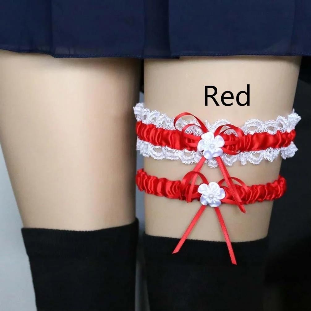 2ks/sada Bowknot krajkový podvazek Sexy svatební svatební podvazek cosplay dekor