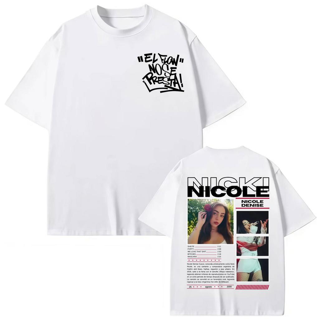 Rapper Nicki Nicole Tour T-shirts Men Women Clothing Hip Hop Fashion T Shirts Summer Casual Loose Cotton T-shirt