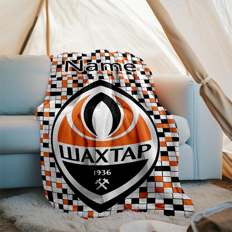 Personalized Custom Name Blanket - FC Shakhtar Donetsk Print Design,Blanket for Sofa,Bed,Travel,Camping - Soft and Warm, Great Gift