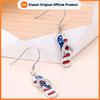 Huitan American Flag Fourth of July Enamel Flip-flops Drop Earrings for Women Independence Day Celebration Accessories Jewelry