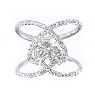 Fedi Nuziali Design Doppio Amore per Donna Cristallo Zirconia Cubica Lusso Moda Accessori Dito Femminili Anello Statement