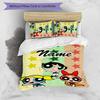 3pcs The Powerpuff Girls9 Cover Set - Personalized Name, HD Printed Bedding with 1 Cover and 2 Pillowcases - Perfect for Home Decor, Easy Care