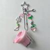 Japanese Pudding Keychain Pink Yellow Egg Flan Charm Y2K Heisei Retro Aesthetic Beaded Cosplay Accesseries
