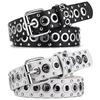 Adjustable PU Leather Belt Y2K Waist Belt Personality Rivet Waistband  Men
