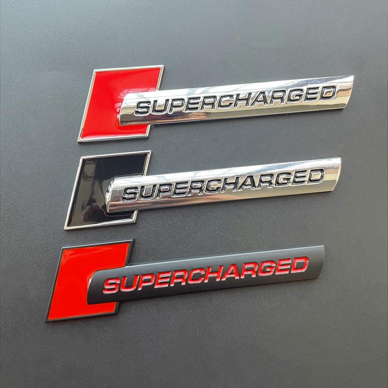 3D Metaal Supercharged Embleem Badge Sticker Auto Sticker Voor Audi Q7 S Line A6 C6 A8 D4 S4 B8 S6 C5 V6 Supercharged Logo Accessoires