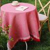 Pastoral White Tassel Tablecloth - French-Inspired Cotton Linen for Coffee and Bedside Tables