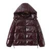 Womens Shiny Loose Hooded Puffer Coat Warm Thick Zip Winter Casual Cotton Jacket