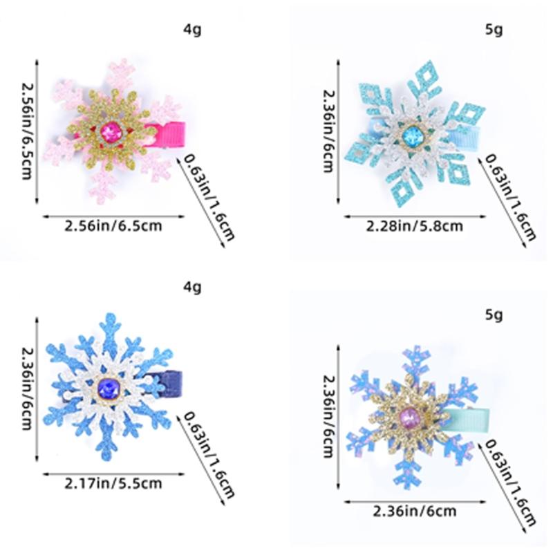 Snowflake Barrettes Studded Christmas Glitter Elegant Snowflake Hair Clip Christmas for Women, Snowflake