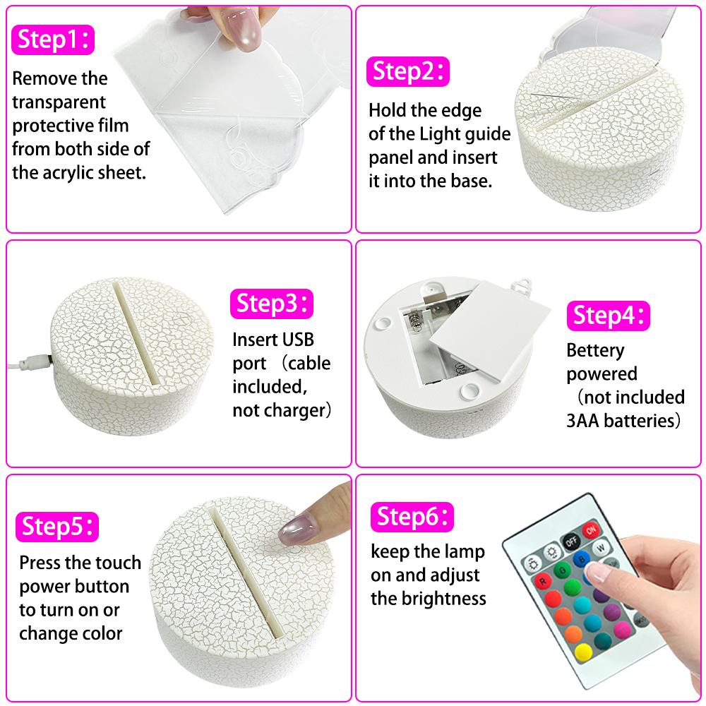 Led Cute Touch Lamp Anime Stitch Gaming Bedroom Decoration Usb Night Lights Kids Birthday Personalized Gift Aesthetic Room Decor