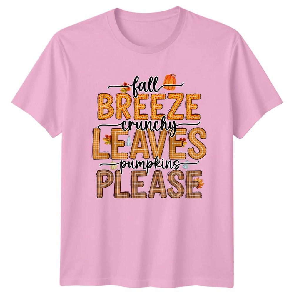 Fall Breeze Crunchy Leaves Pumpkins Unisexs TShirt Fall Autumn Gift For Her
