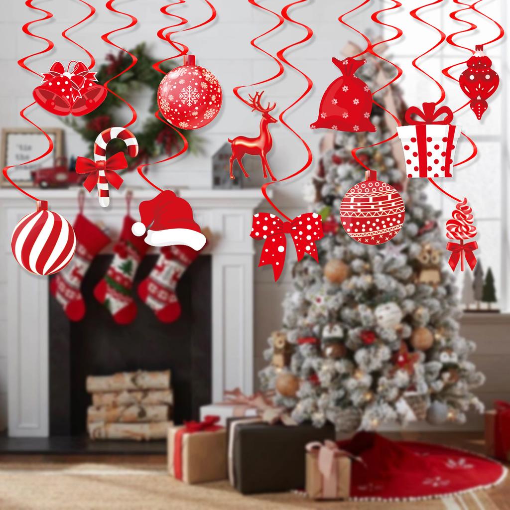 12Pcs New Year'S Day Christmas Decoration Charm Lollipop Gift Bag Elk Shaped Spiral Pendant
