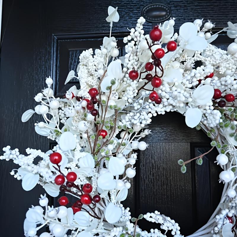 Spring Red Berry Christmas Wreath Winter Wreath Gift, Great Berry Wreath for Front Door, Farmhouse Outdoor Christmas and Winter