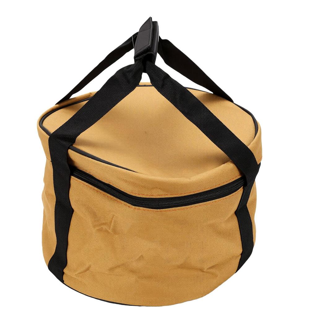 Camping Tableware Carrying Bag 14L Outdoor Cookware Organizer Round Picnic Storage Bag with Sturdy Handle for Plates
