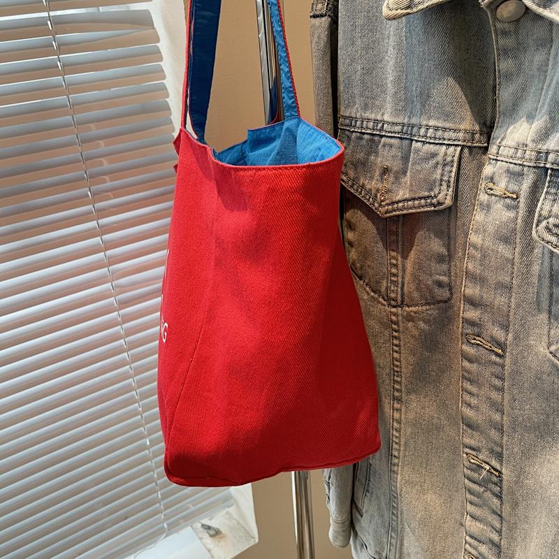 Double-Sided Tote Bag Women's Shoulder Bag Large Capacity Shopping Bag