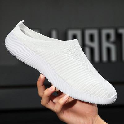 Women Spring Breathable Sports Casual Shoe Shallow Mouth Low Help Fly Weaving Lazy Shoes 35-44