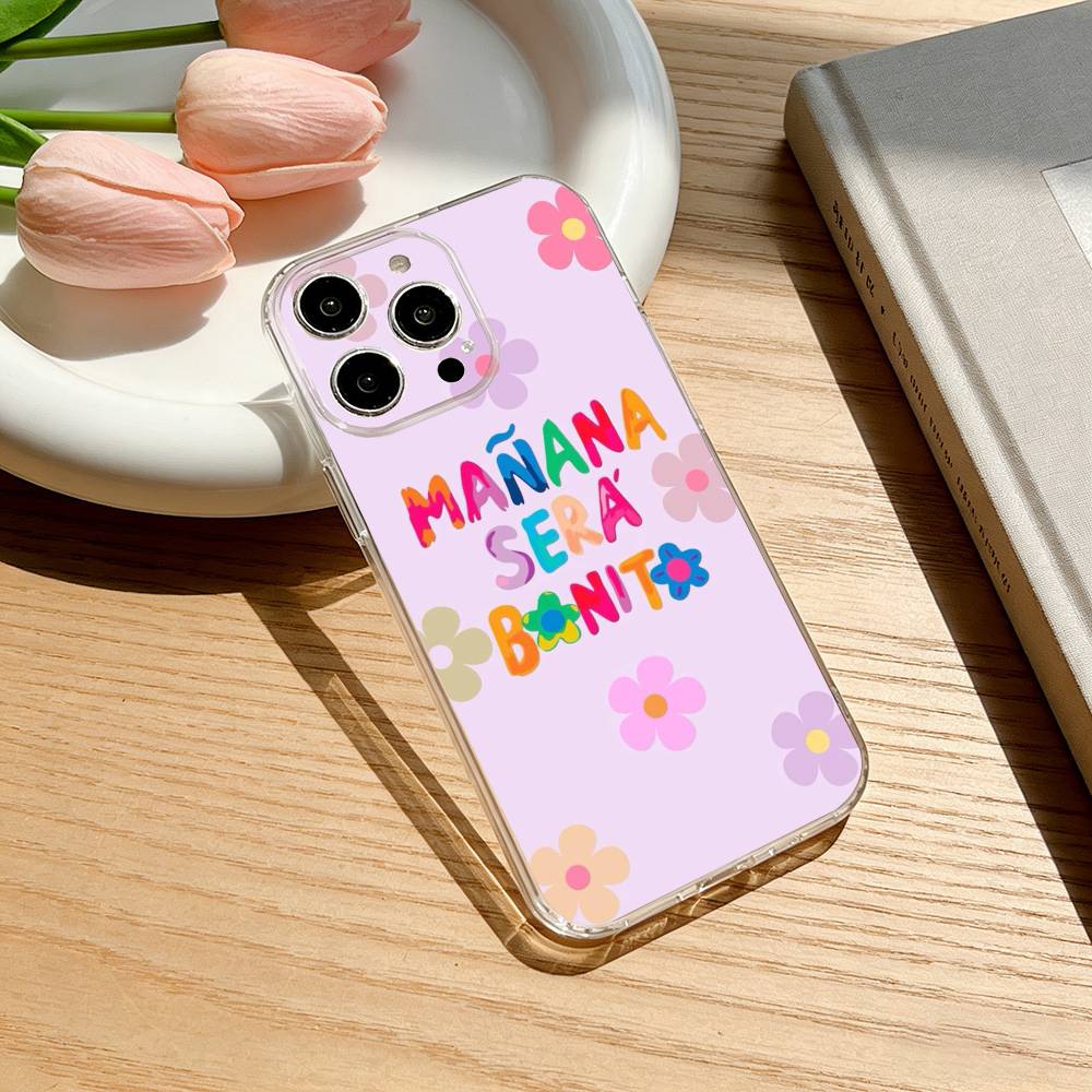 Vibrant Spring Charm M-Manana Sera Bonito Phone Case For iPhone 17 16 15 14 13 12 11 Mini Pro Max Plus Transparent Cover