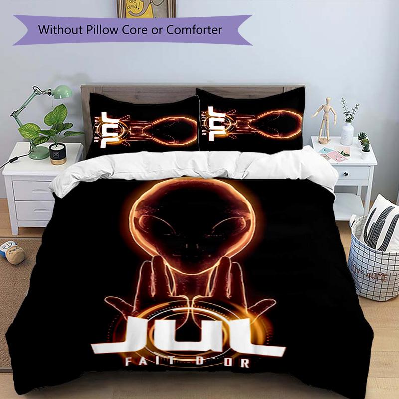 3pcs Jul  rapper pattern bedding set duvet cover set includes duvet cover &pillowcases, perfect all season bedroom decoration & gift
