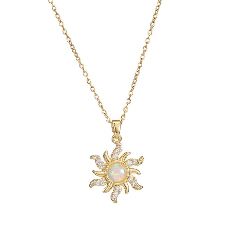 Modern Sunflower Pendant Necklace Trendy Flower Pendant Necklace Accessory Ideal for Dates and Special Occasions