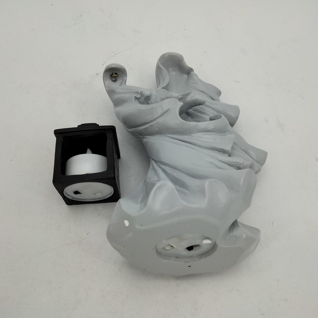 7.87" Resin Ghost W/ Lantern Cracker Ghost Witch Statue Garden Yard Decoration