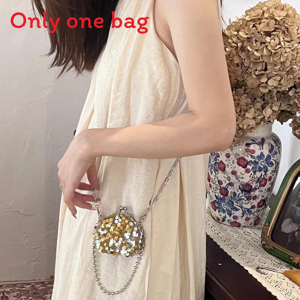 Acrylic Mini Box Bag With Chain Strap And Sequin Embellishments For Casual Travel