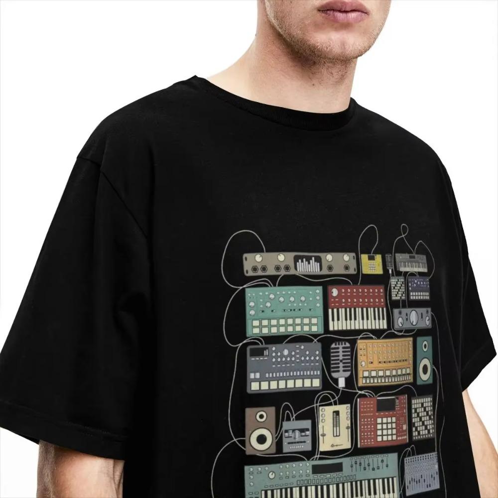 Musician Synthesizer Drum Machine Dj Apparel Shirt Men Women 808 909 606 303 Electronic Music Novelty  Summer Tees