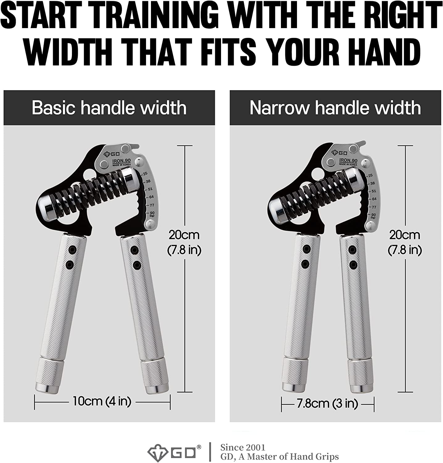 Poignée De Force GD Iron Grip | Réglable 55-80 Kg | Pour Escalade Et Musculation | Poigne Et Avant-Bras