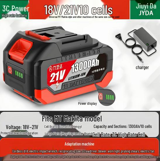 Compatible 21V Lithium Battery for Makita: Electric Wrench, Saw, Washer, Grinder, Impact Wrench