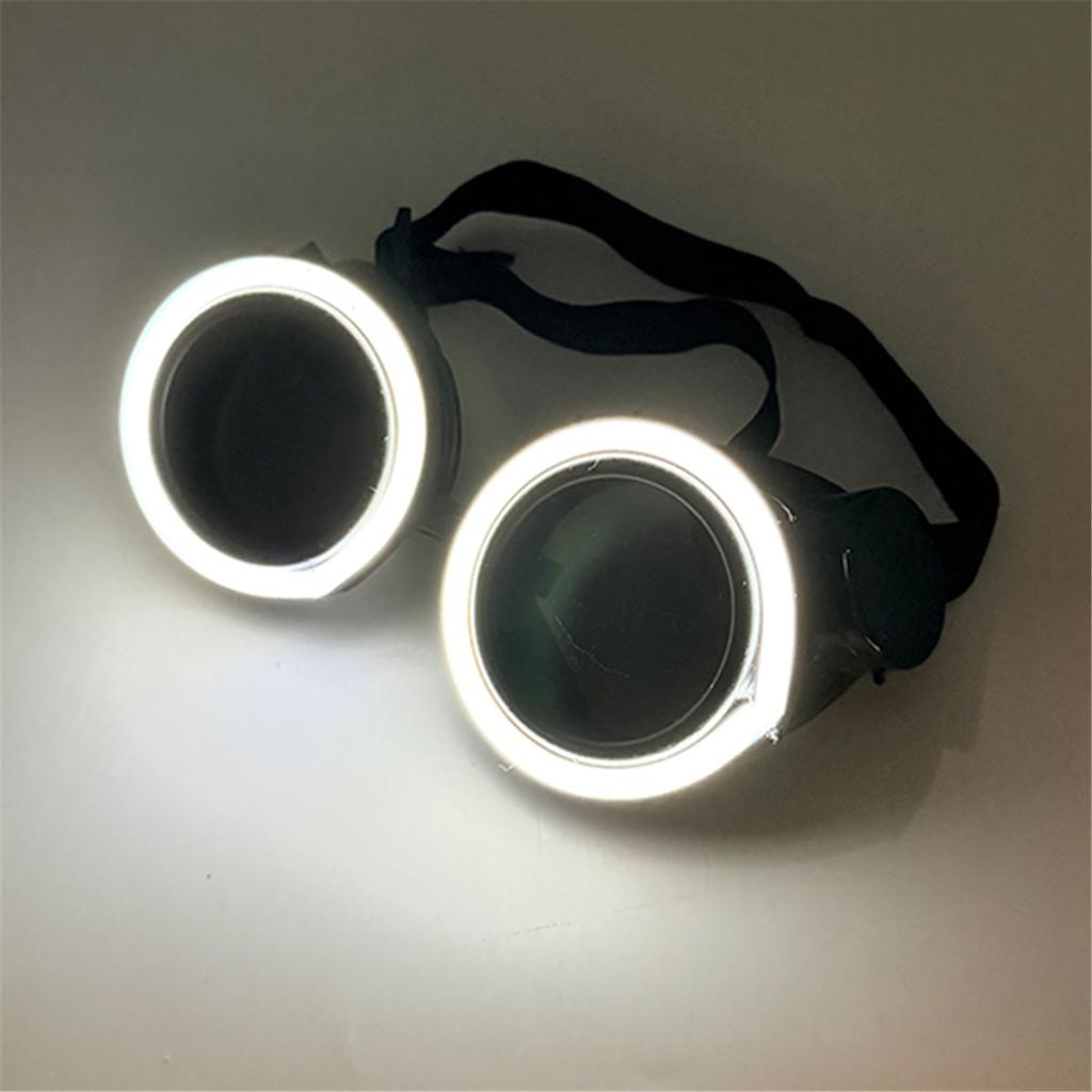 Occhiali LED Rotondi 2026 Disco Fluorescenti Festa Punk Luminosi Uomo Donna Bar Locale Notturno Occhiali al Neon Forniture per Concerti Musicali