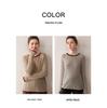 2025 Autumn/Winter Women's Color Block Stripe Cashmere Sweater - Loose Knit Round Neck Long Sleeve Fashion Base Layer