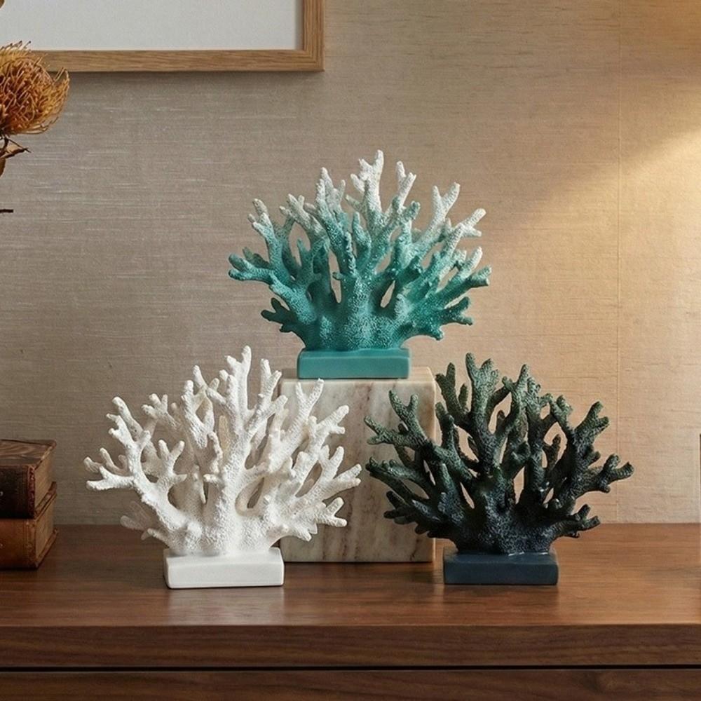 Colorful Artificial Coral Statue Resin Faux Coral Decoration  Photography Prop