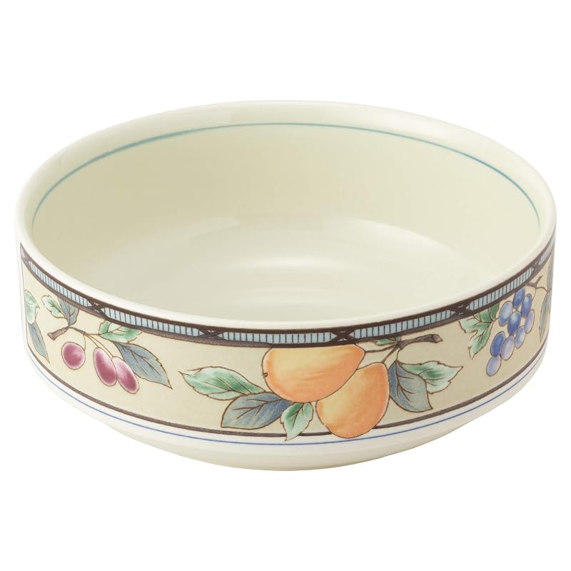 MIKASA Garden Harvest Bowl, White, Diameter 16.1cm x Height 6cm, 900ml, Microwave, Dishwasher, and Oven Safe, T-770412