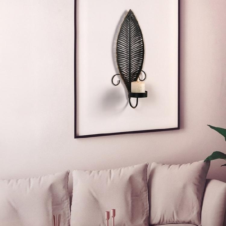 Black Candle Holder Wall Sconces With Leaf Detailing For Adding Warmth To Bedrooms And Living Space