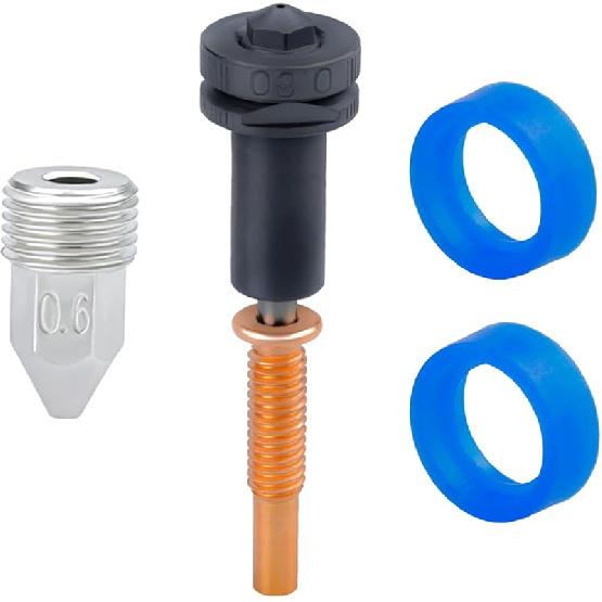 Upgrade Exchangable Trimetal High Flow Nozzles 0.4 - Hardened Steel, Copper, Titanium TC4 Compatible with RapidChange REVO Hotends and Extruders,H2