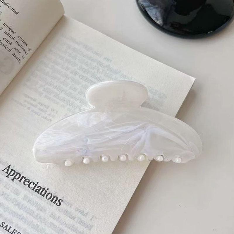 

1 шт. Зажим-краб для хвоста с текстурой акварели, ощущение высокого класса, зажим для затылка для женщин, большой размер для густых волос, зажим-акула