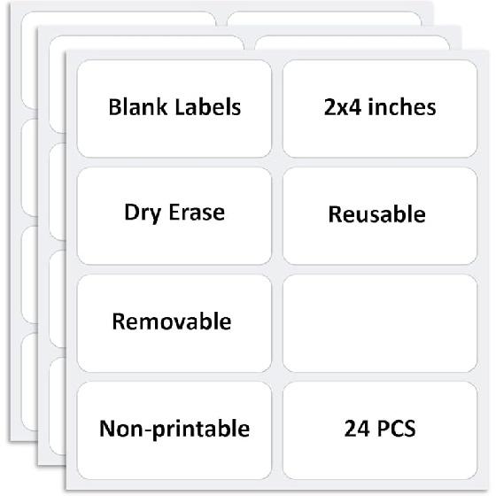 Reble Dry Erase Labels for Organizing, Storage Bin, Craft, Jars, Pantry Labels, Sticky Notes for Office School Home Gift Chioce, Removable (2x4